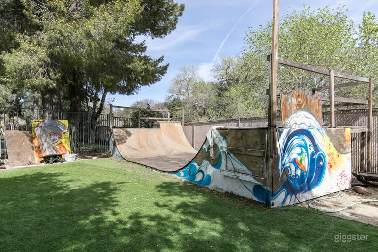  English Tudor Style With Skateboard Ramp In Yard 