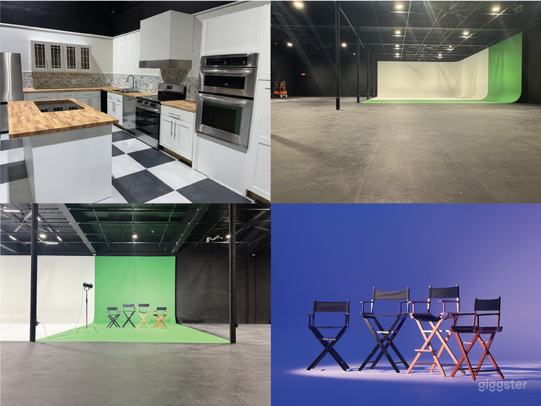  24/7 XXXL Space White Cyc & Green Cyc, Kitchen, HMU, VIP 