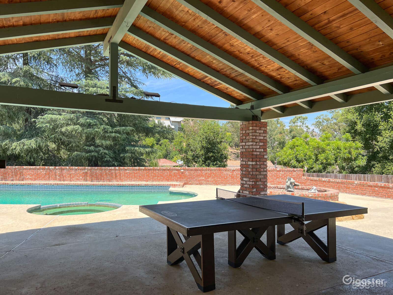 Large Salt-Water Pool with Jacuzzi and Lighting Photo 2