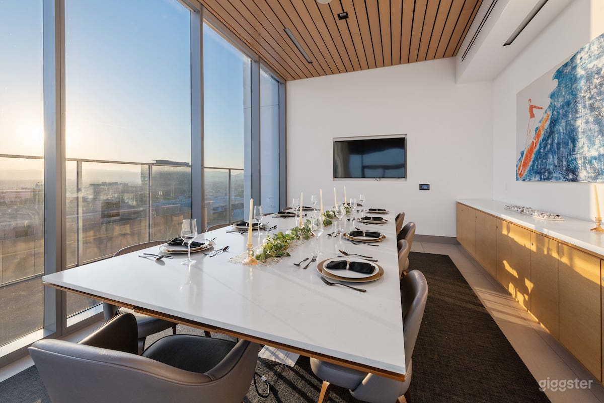 Elegant Executive Boardroom w/ LA Skyline View Photo 2