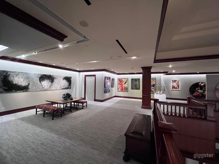  Gallery location with marble table. 