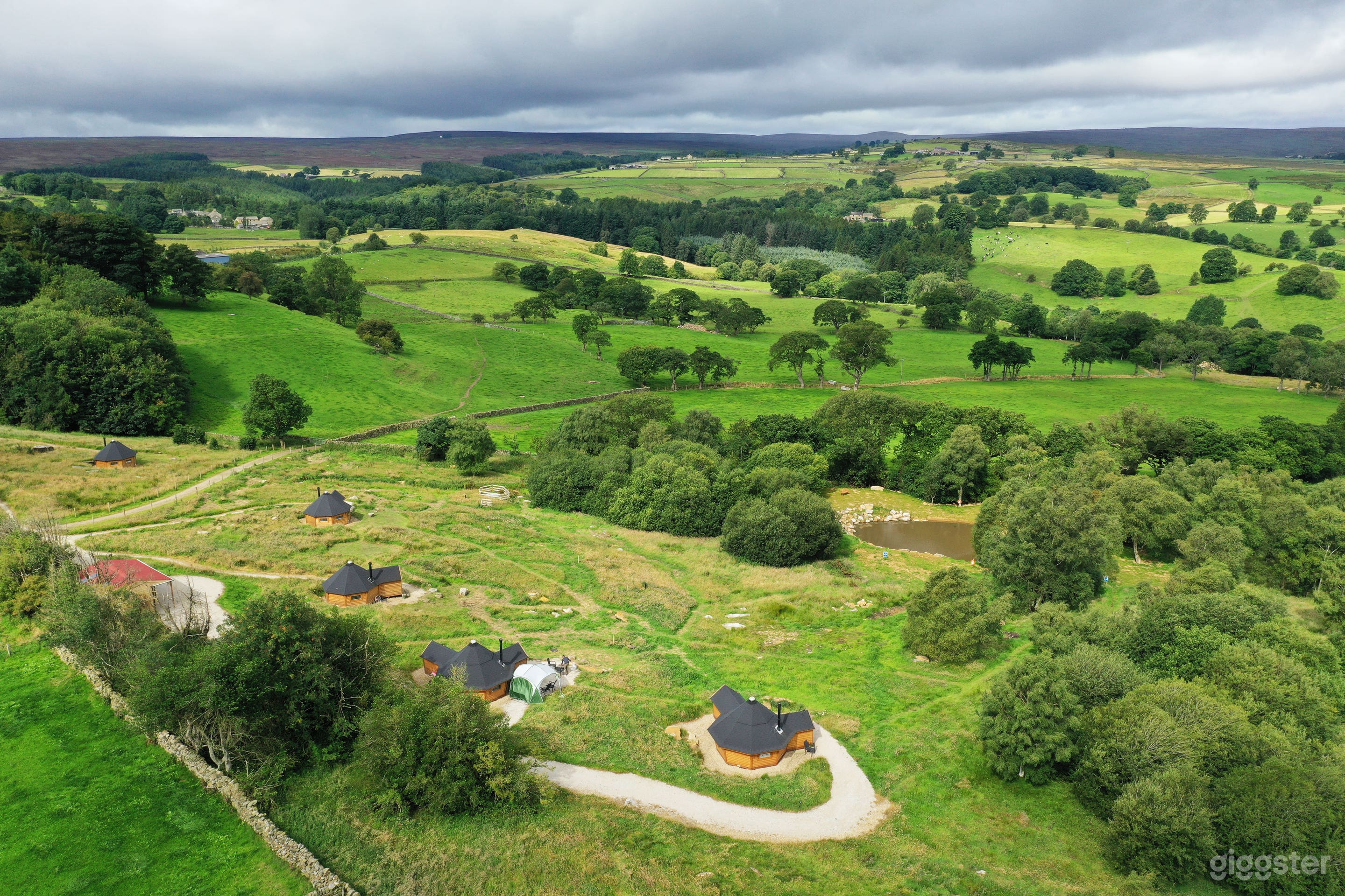 View over glamping site