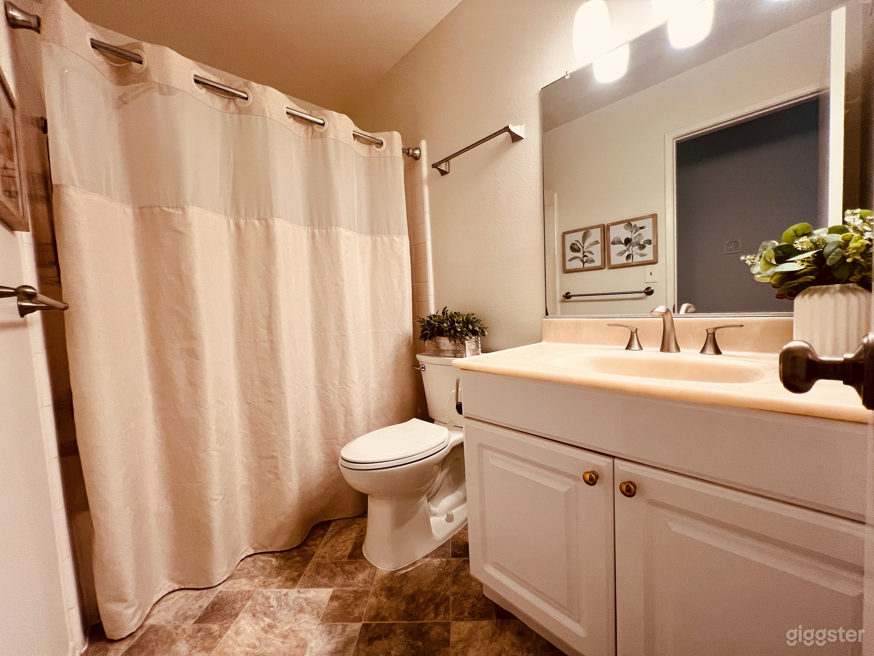 Bathroom across from studio