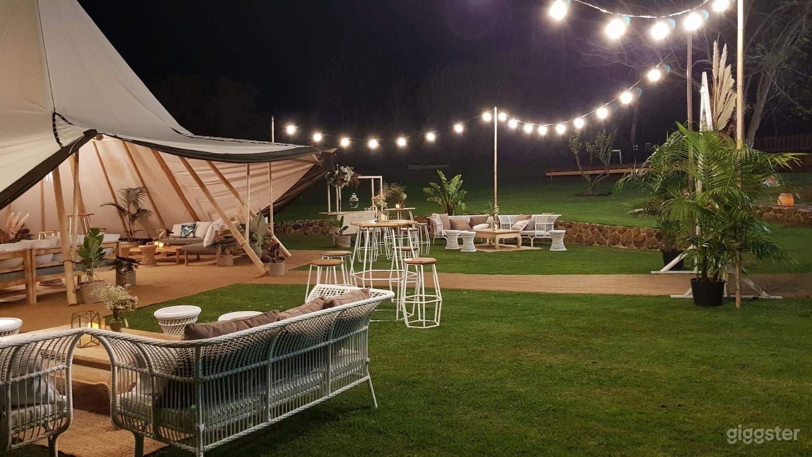 Tipi Tent Garden Reception Photo 3