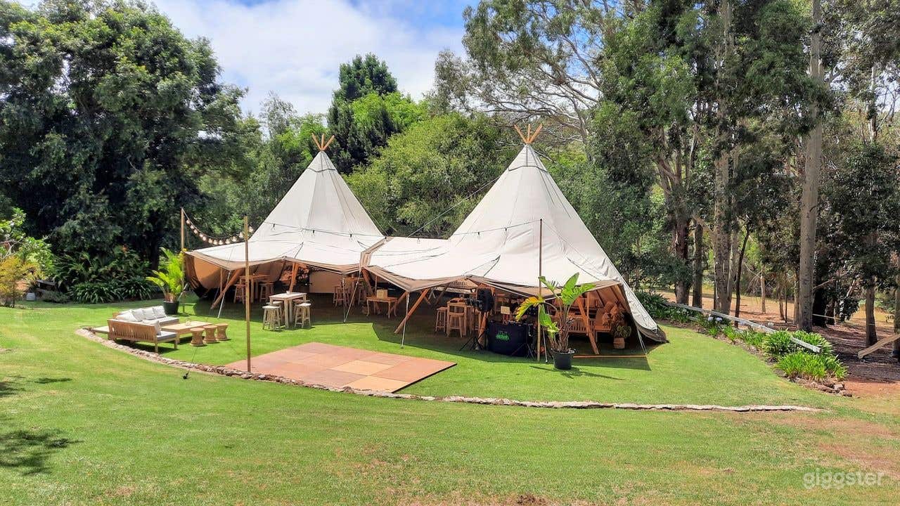 Tipi Tent Garden Reception Photo 1