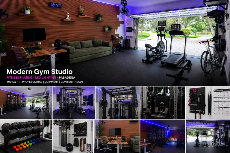  Estudio de Gimnasio Moderno — Filmación de Fitness, Iluminación LED 