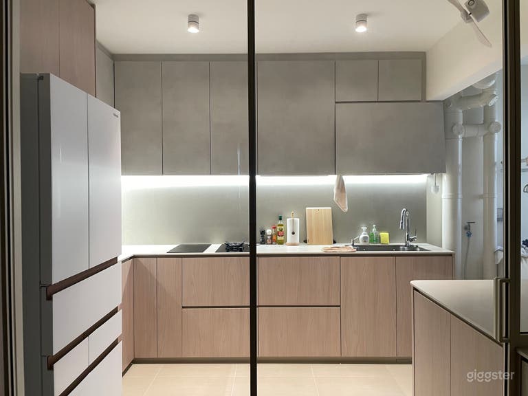  Hogar Japandi Luminoso | Sala de Estar Minimalista & Cocina 