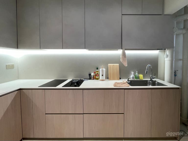  Hogar Japandi Luminoso | Sala de Estar Minimalista & Cocina 