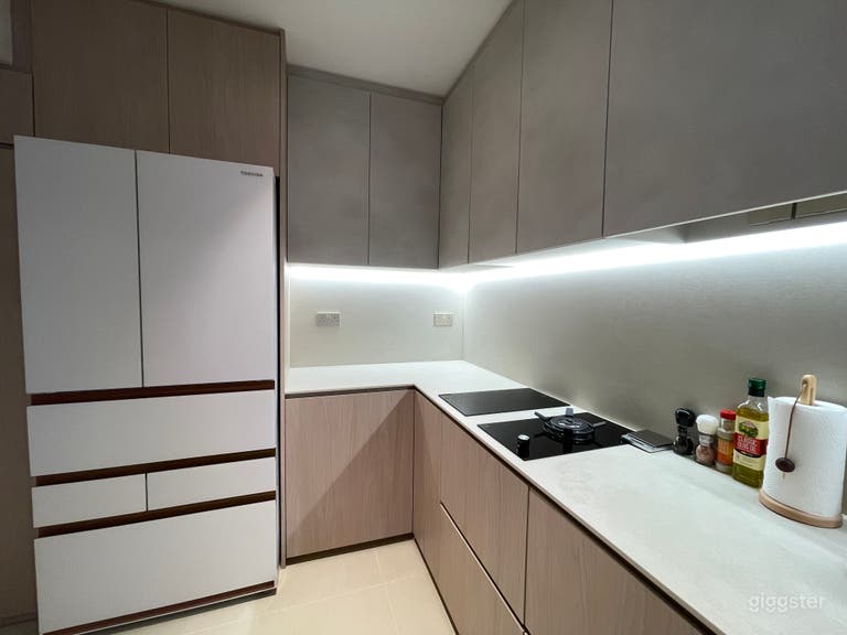  Hogar Japandi Luminoso | Sala de Estar Minimalista & Cocina 