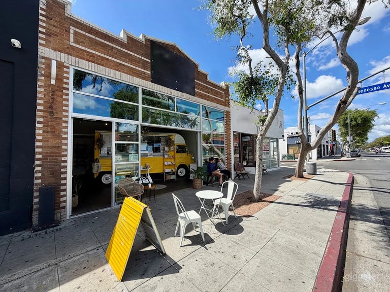  Bright Cafe Dining Space and Backyard Patio 