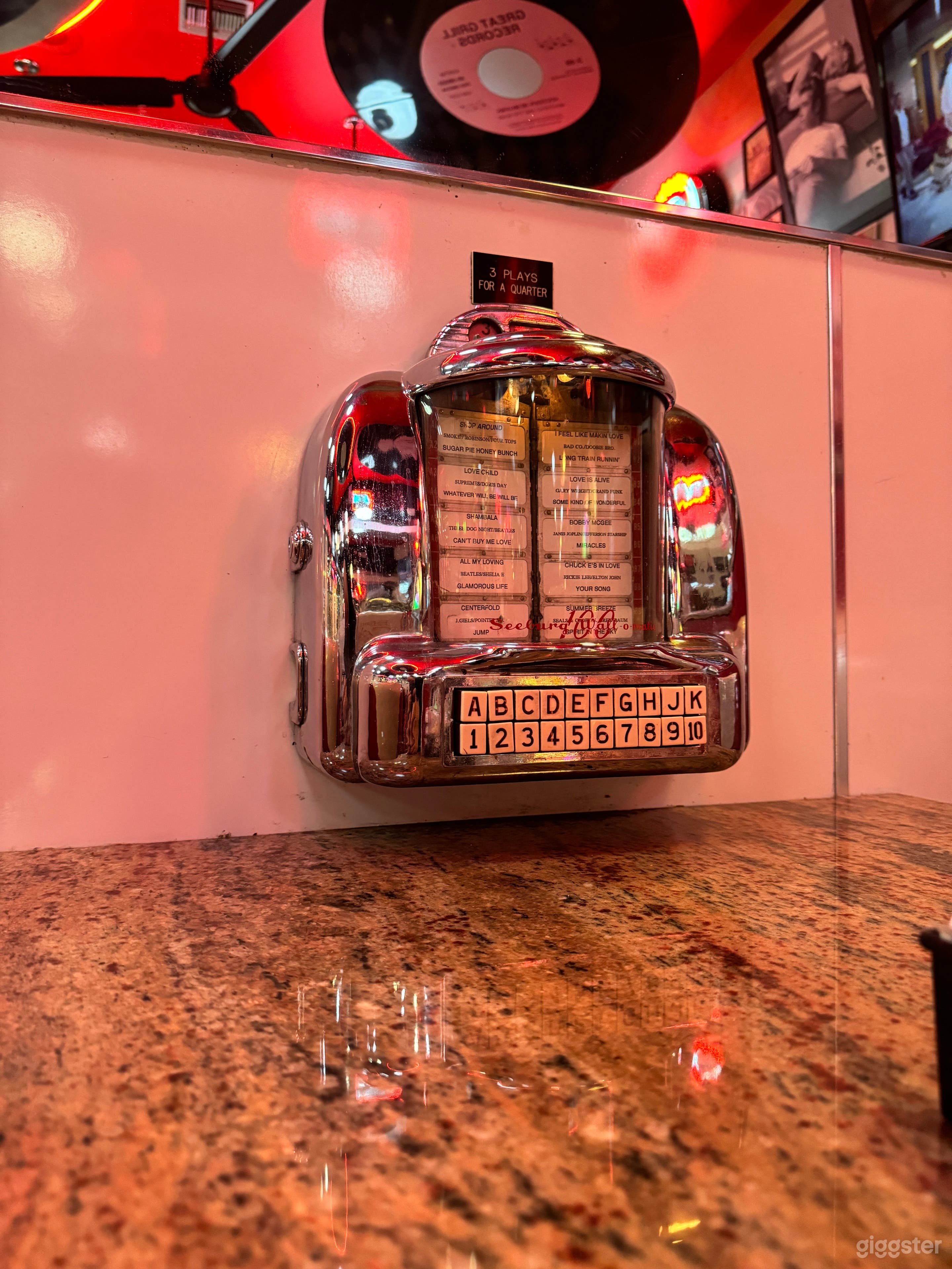 Jukebox at each table