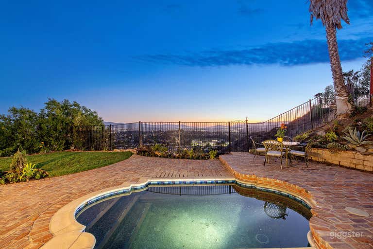  Hilltop Backyard With Sunset and City Night Lights View 