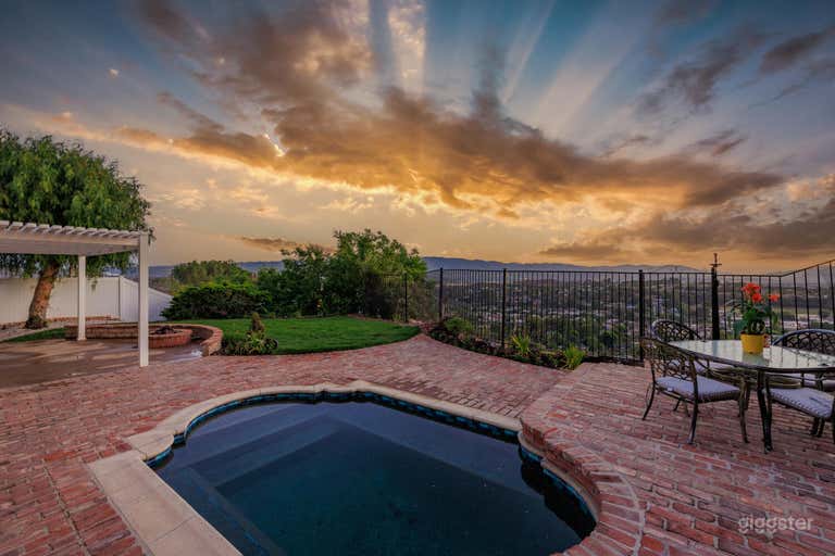  Hilltop Backyard With Sunset and City Night Lights View 