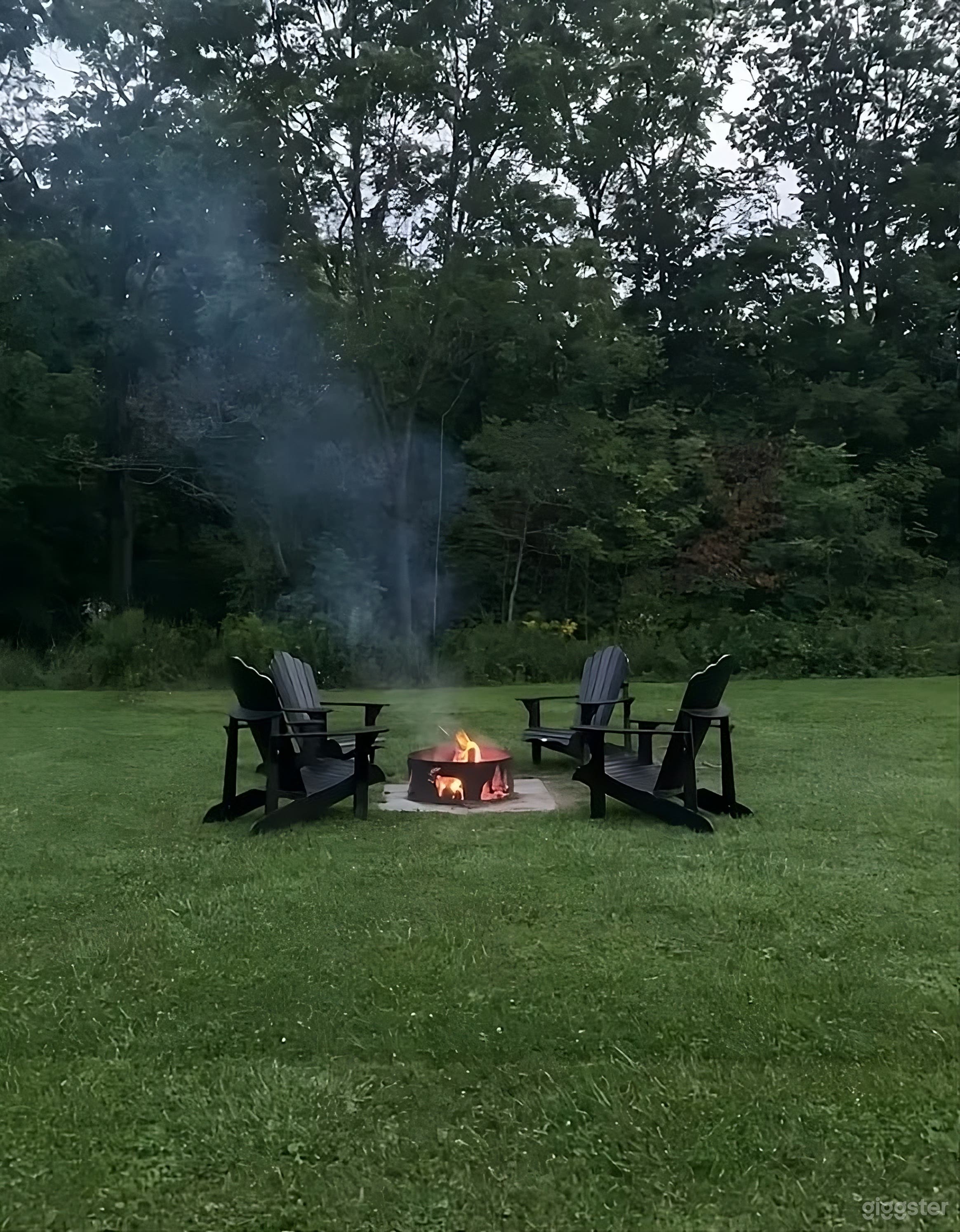 Backyard with Fire Pit and Wildlife Photo 1