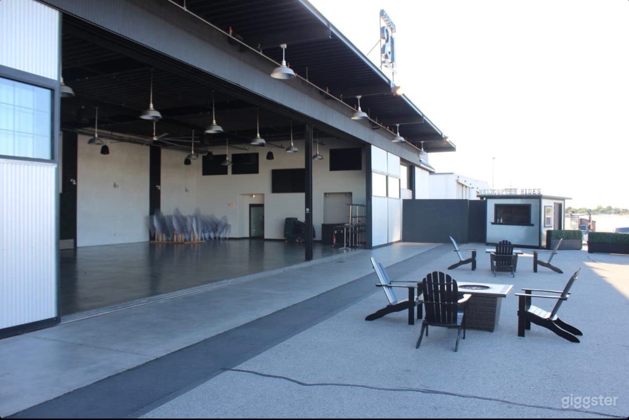Modern Airport Hangar with Tarmac & Industrial Interior Photo 2