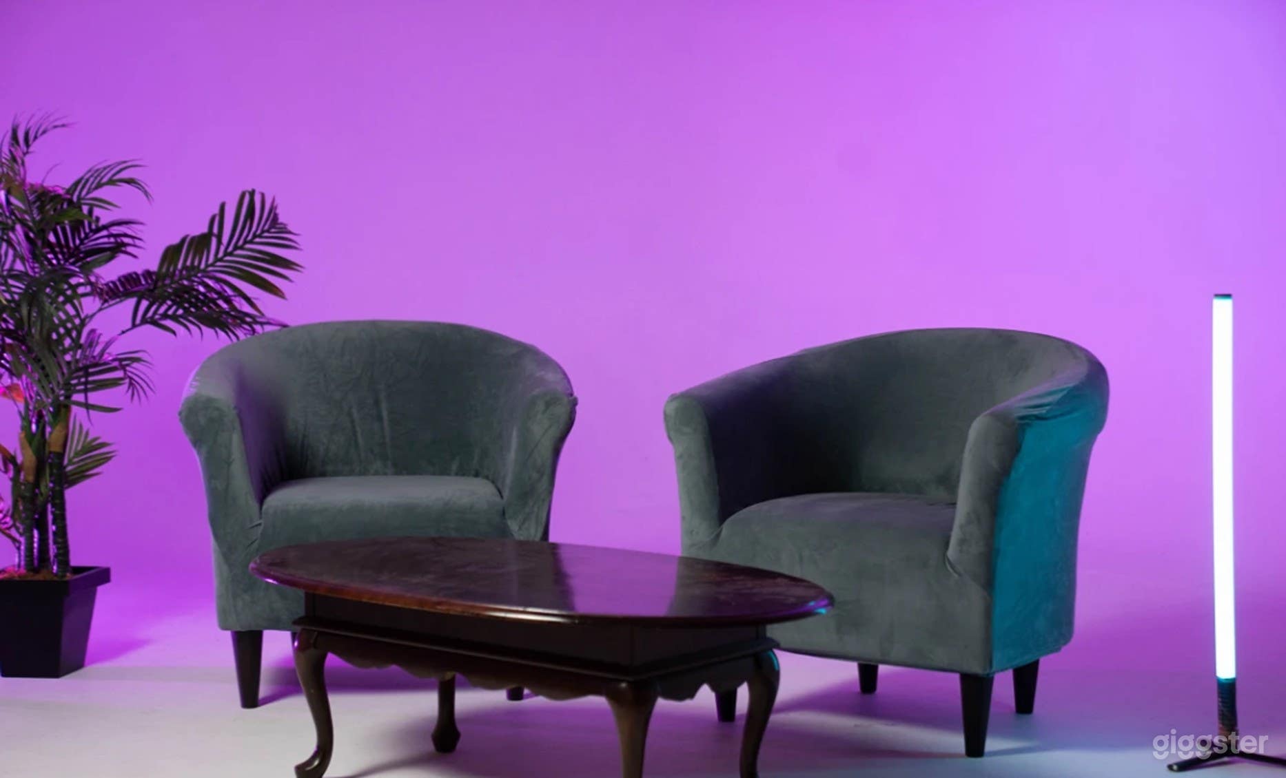 Podcast set up in Cyc wall set Photo 2