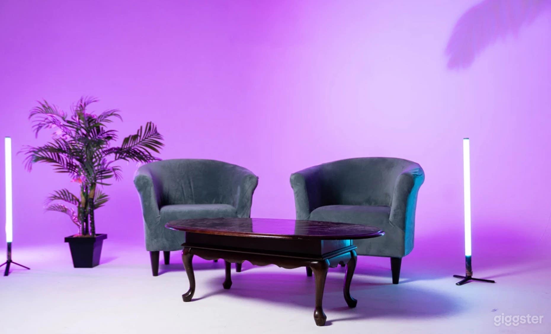 Podcast set up in Cyc wall set Photo 3