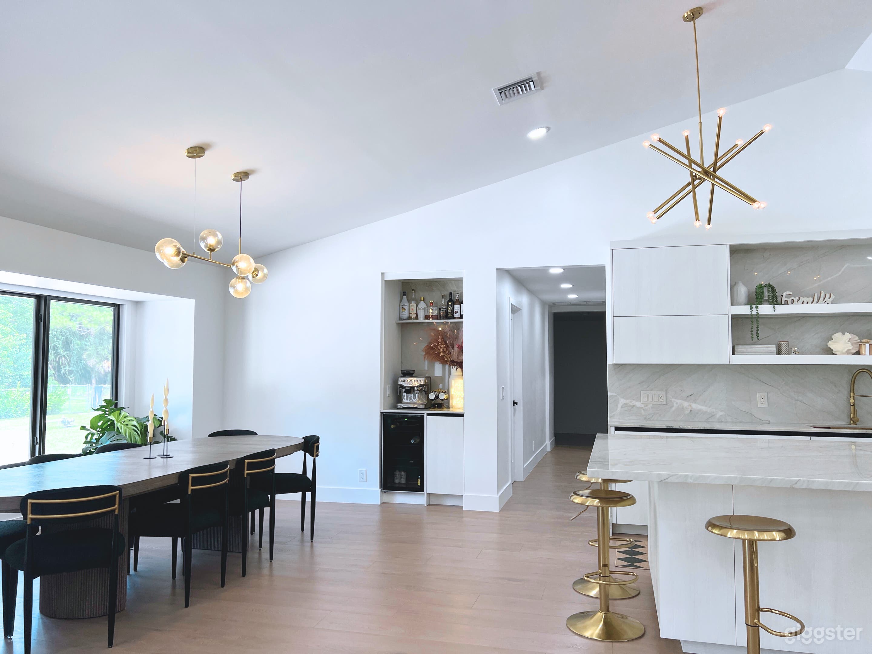 Dining area and kitchen area. 