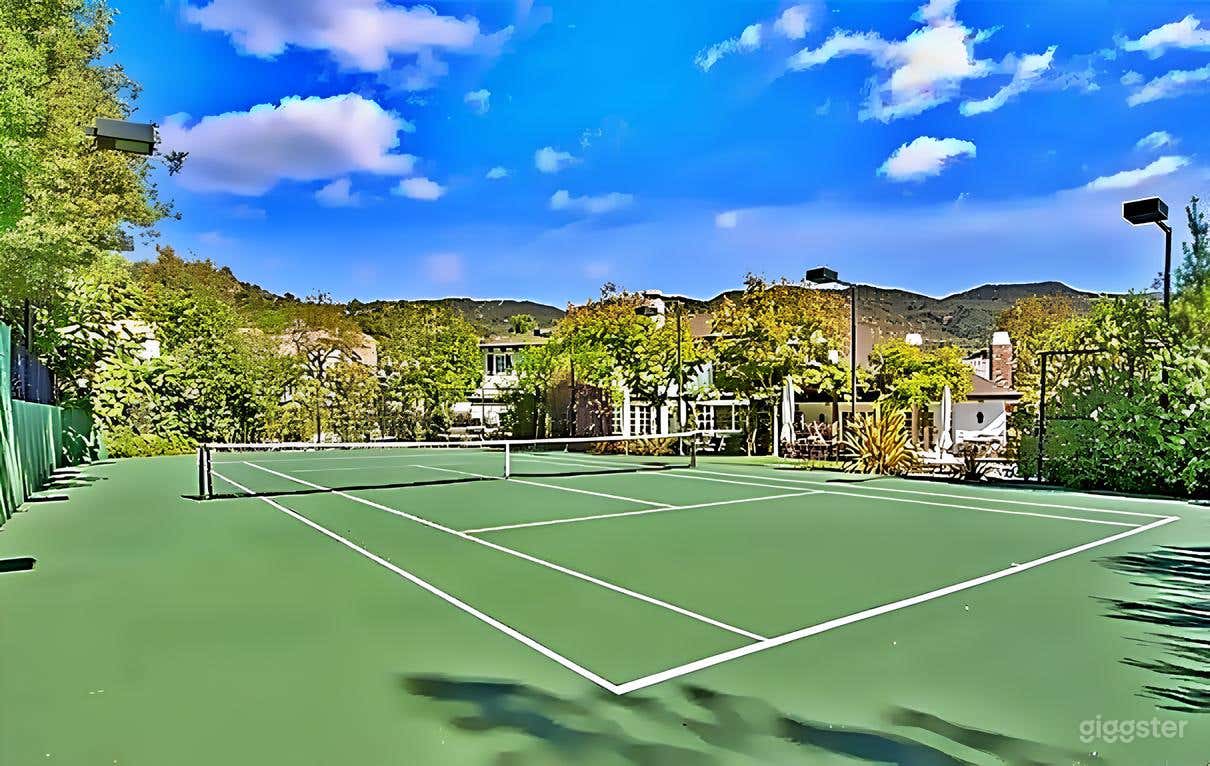 Pickleball Court amidst Verdant Settings Photo 1