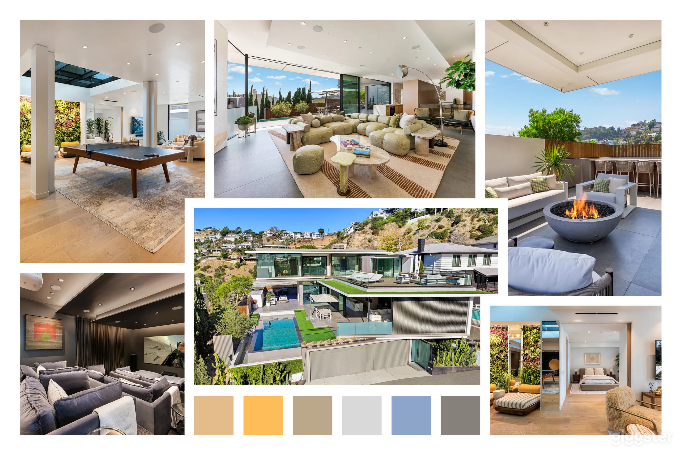 Contemporary Hillside Cinema House Photo 1