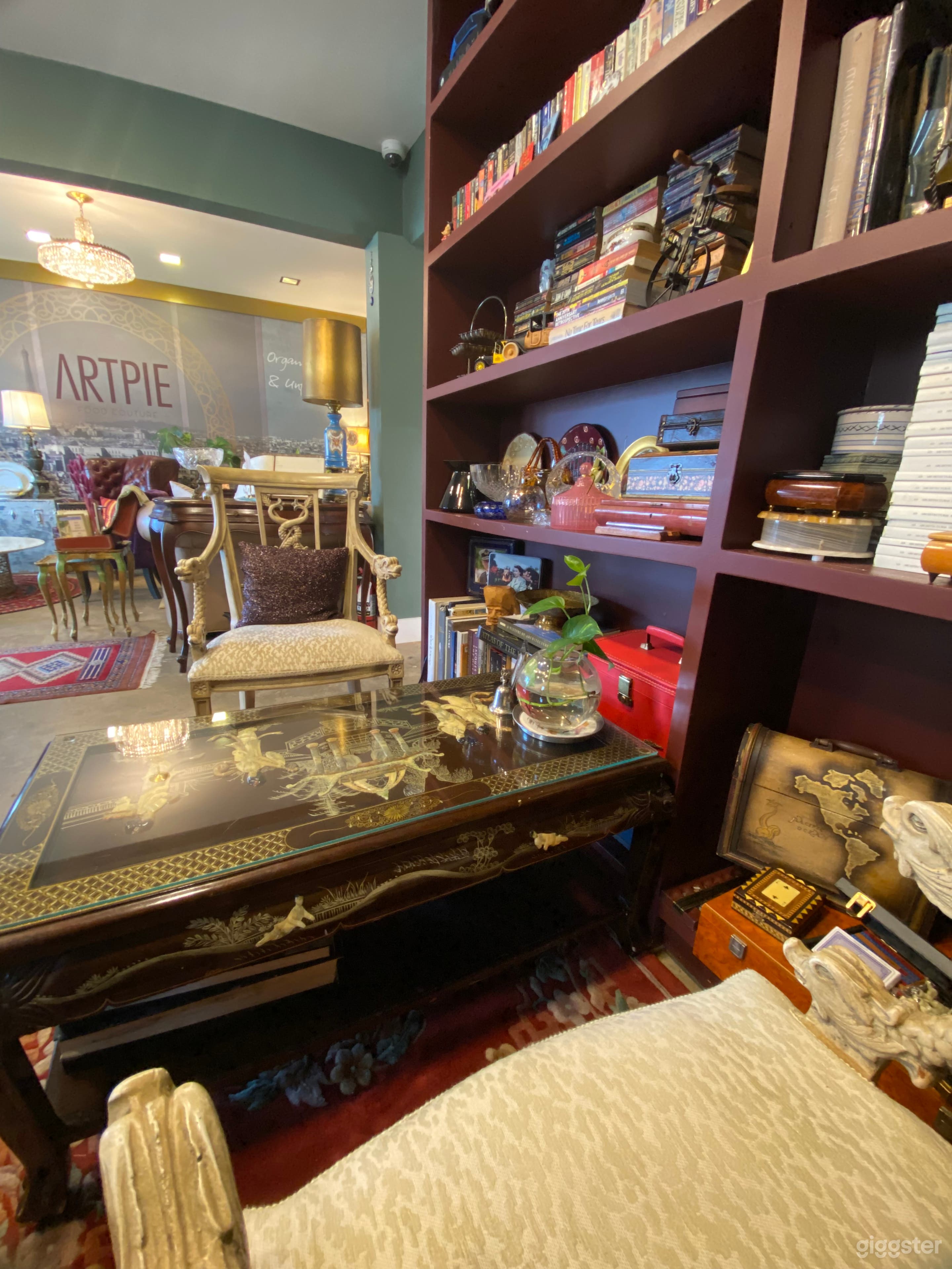 Bookshelf wall telling a story