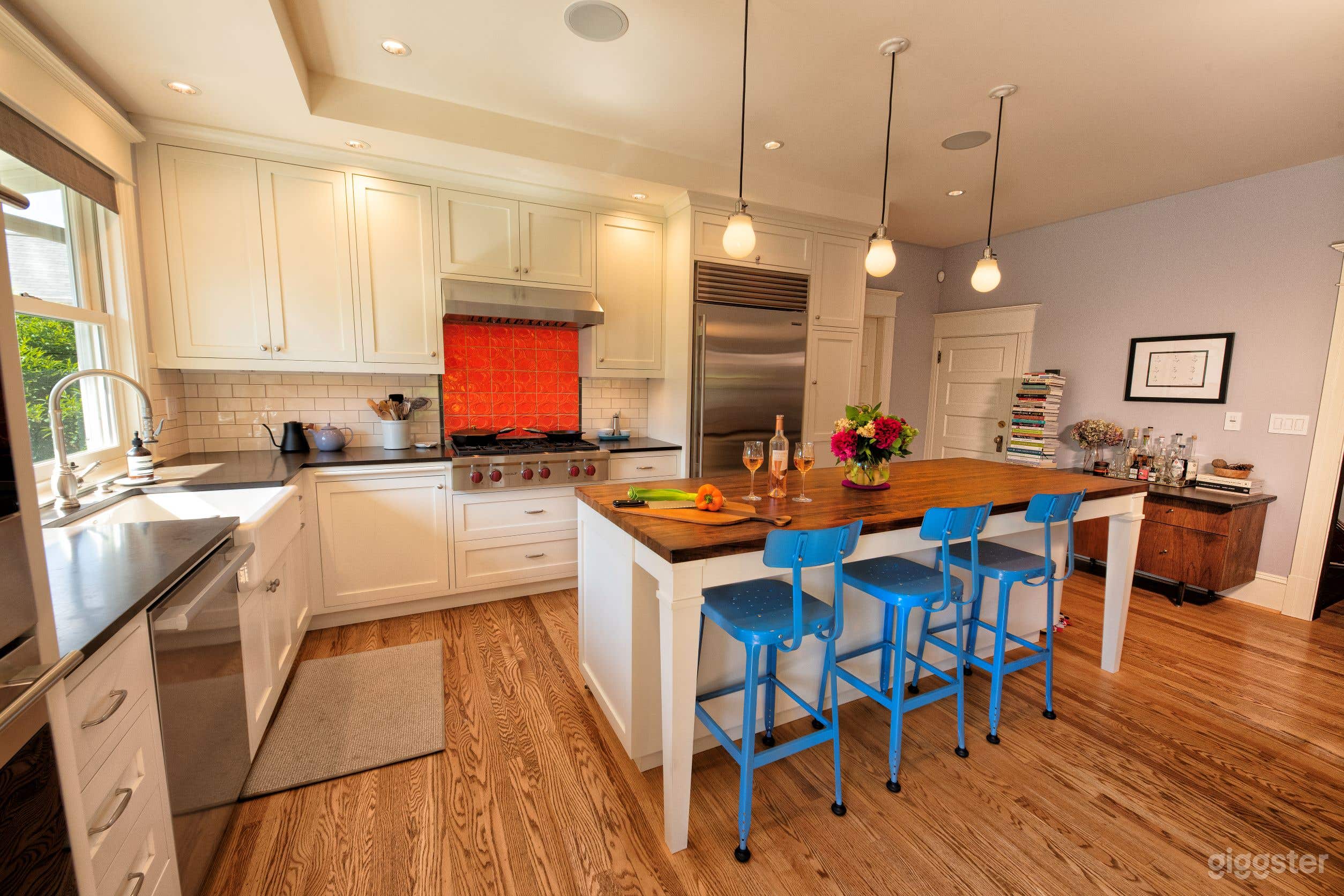 Spacious, colorful chef's kitchen
