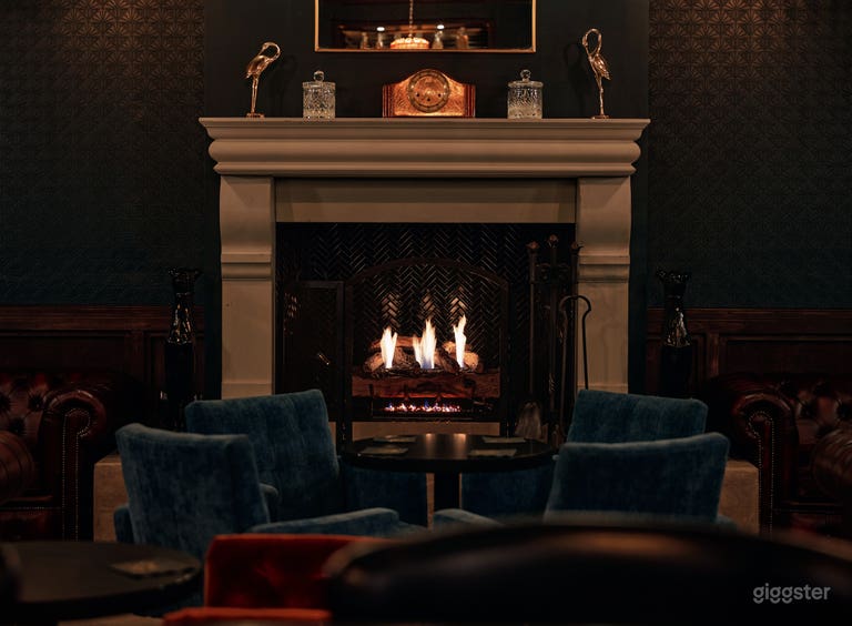 BEAUTIFUL SPEAKEASY BAR AND LOUNGE WITH FIREPLACE 