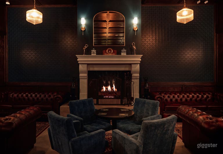  BEAUTIFUL SPEAKEASY BAR AND LOUNGE WITH FIREPLACE 