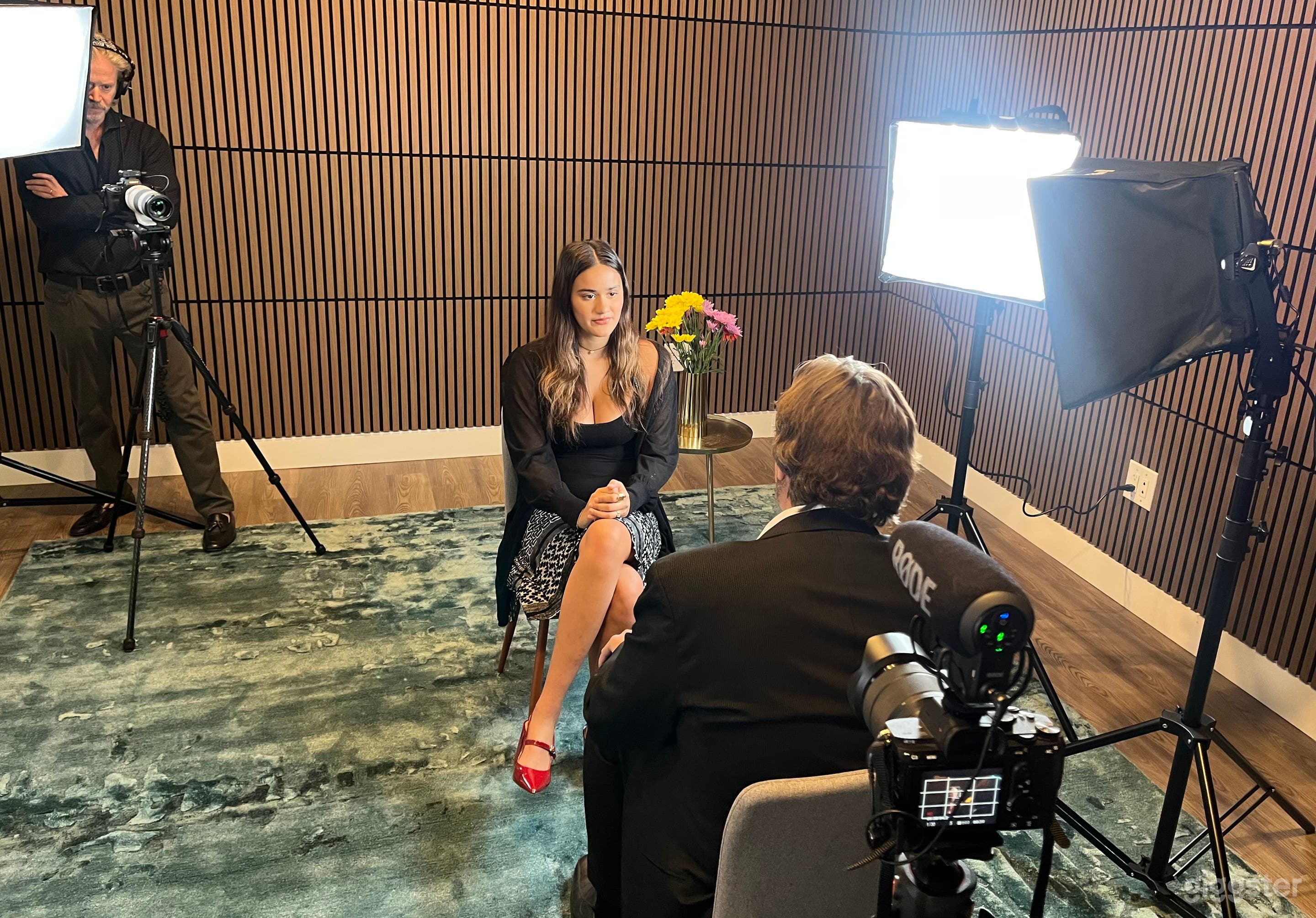 Studio space with sound proofed walls, option for natural lights, or adding lighting. 