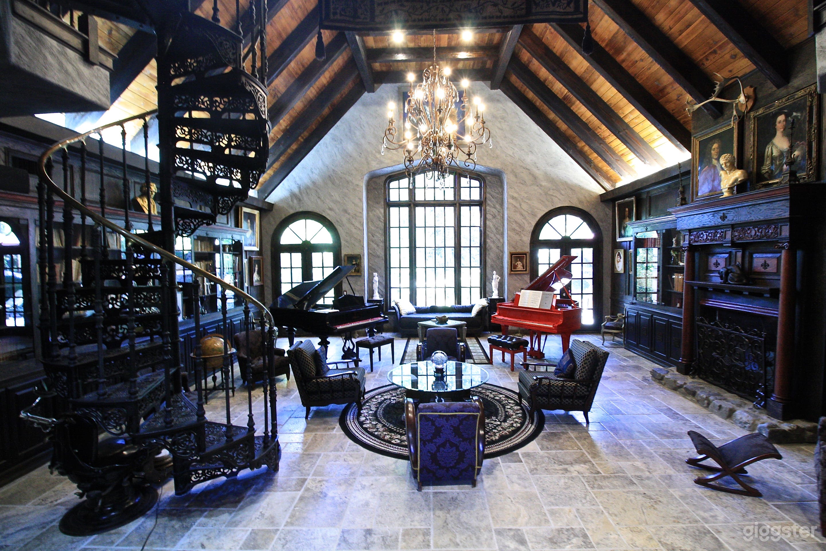 Library, first floor (spiral staircase)