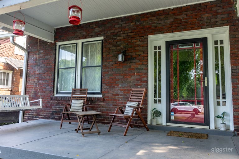  original brick, covered porch, porch swing 