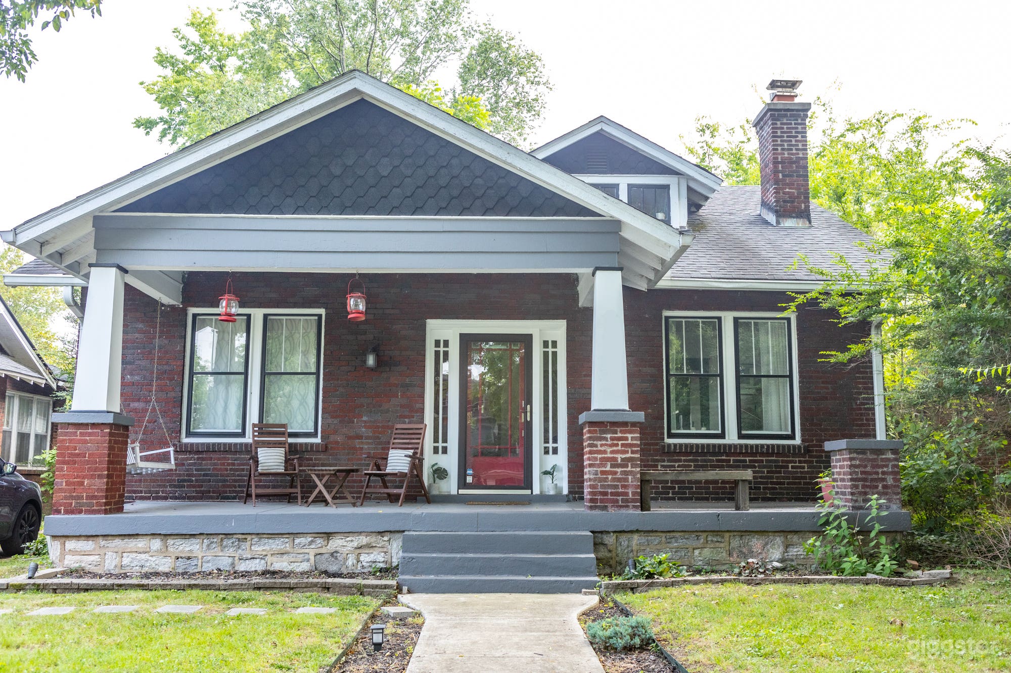 1925 Craftsman Bungalow - original brick, covered porch, porch swing