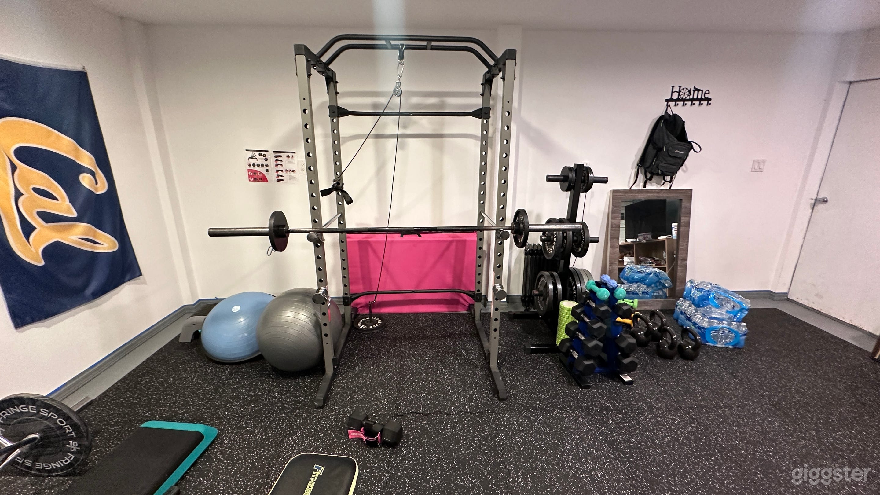 Full garage gym with wall mirror Photo 1