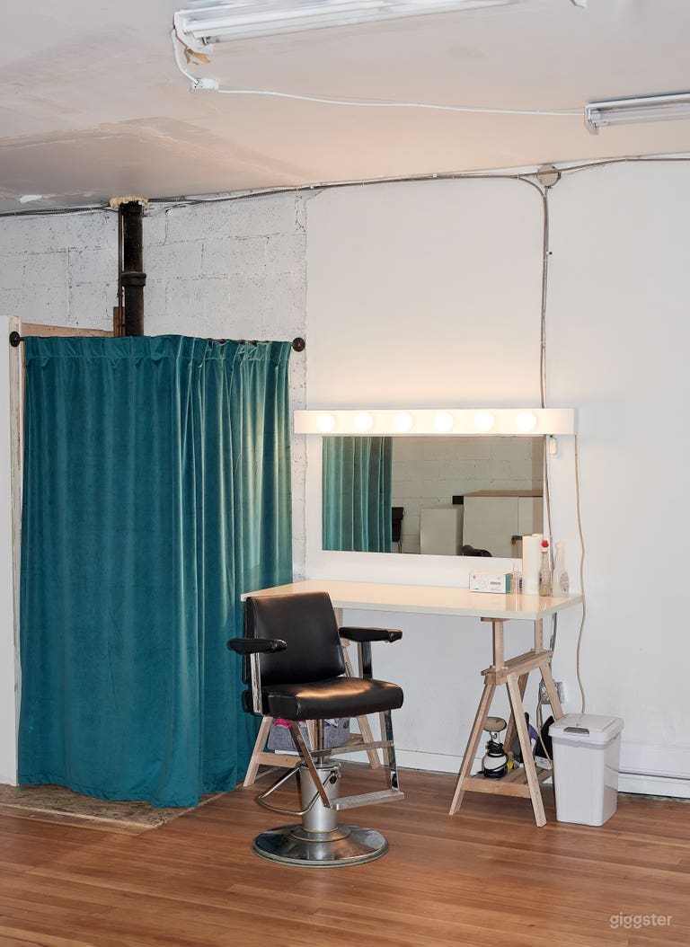  The makeup station and change room 