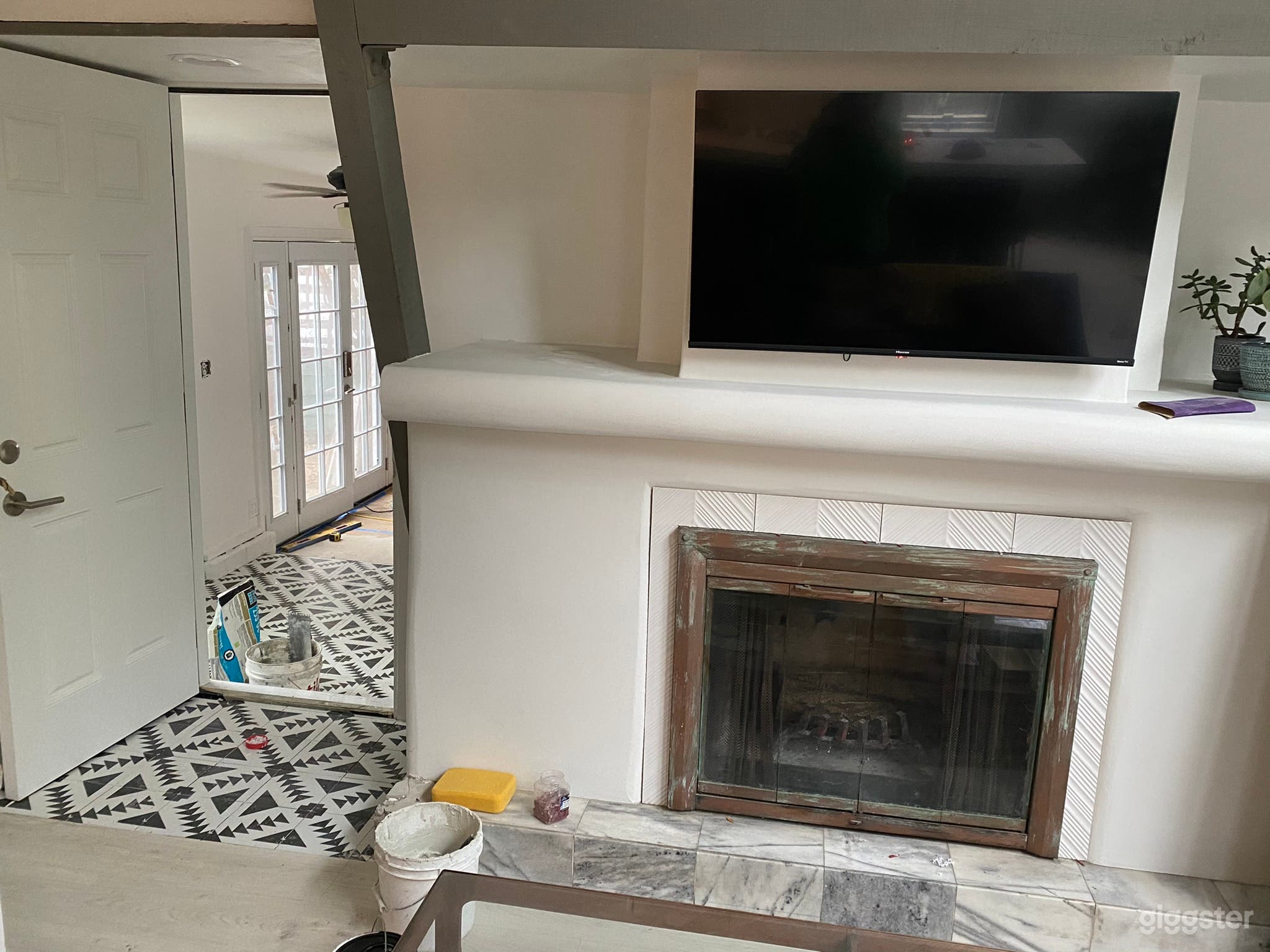 Living room fireplace