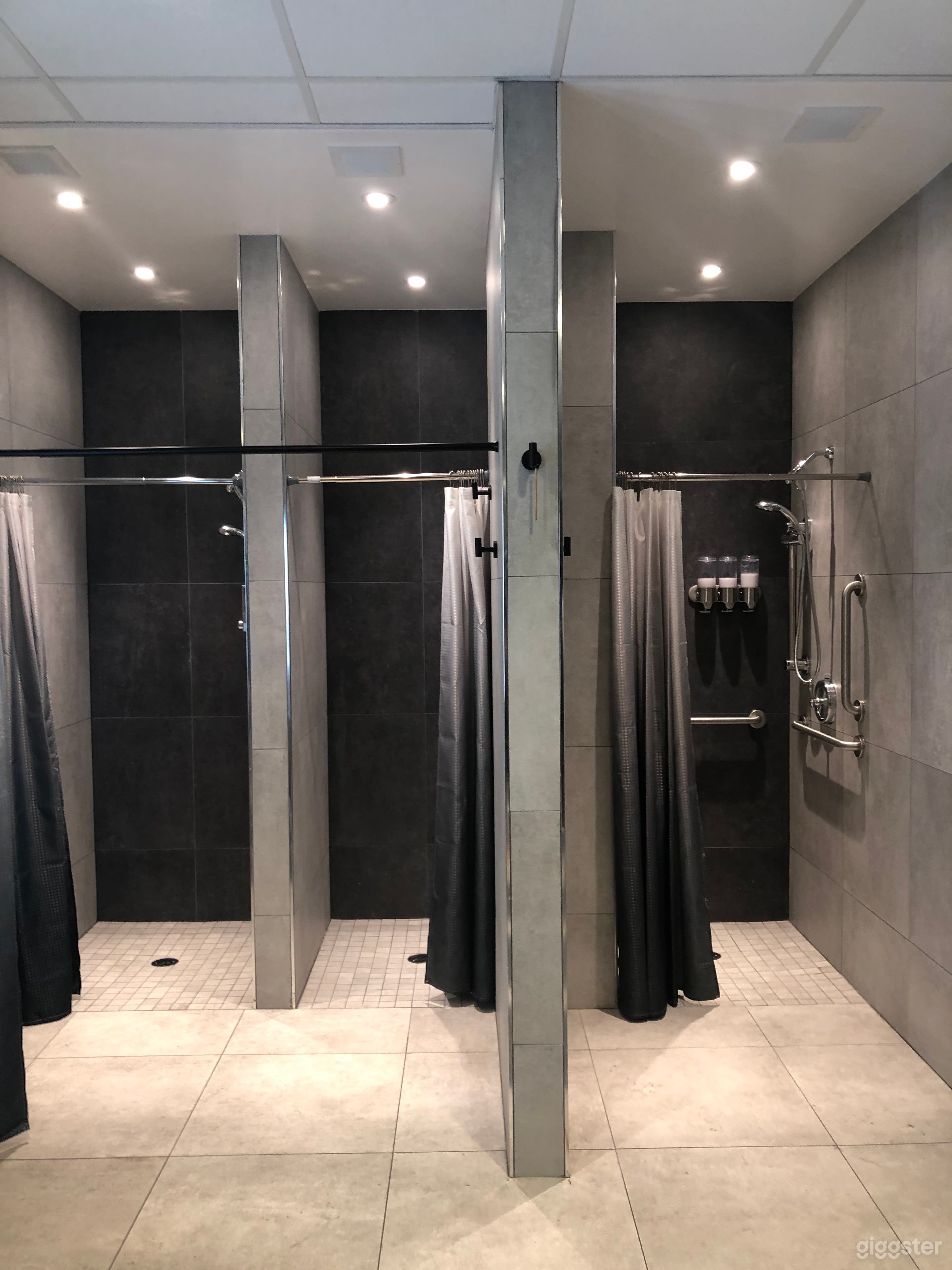 Fully equipped showers in our male and female bathrooms.