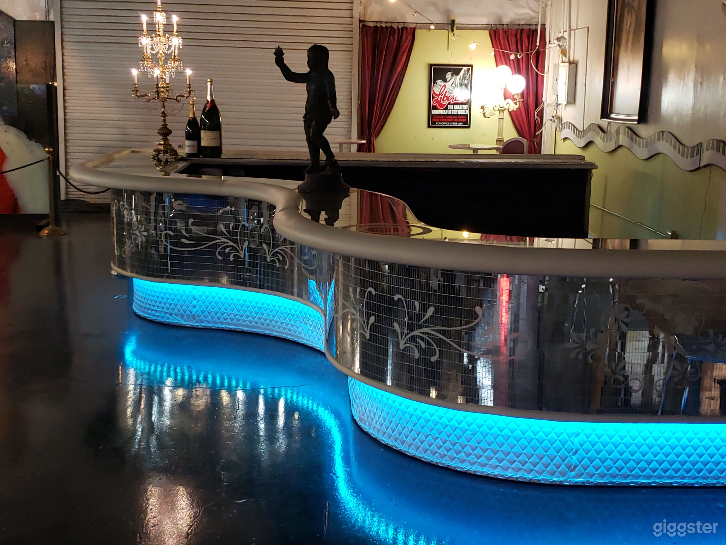 Liberace's historic piano-shaped Tivoli Gardens Bar from his original restaurant, at Liberace Garage