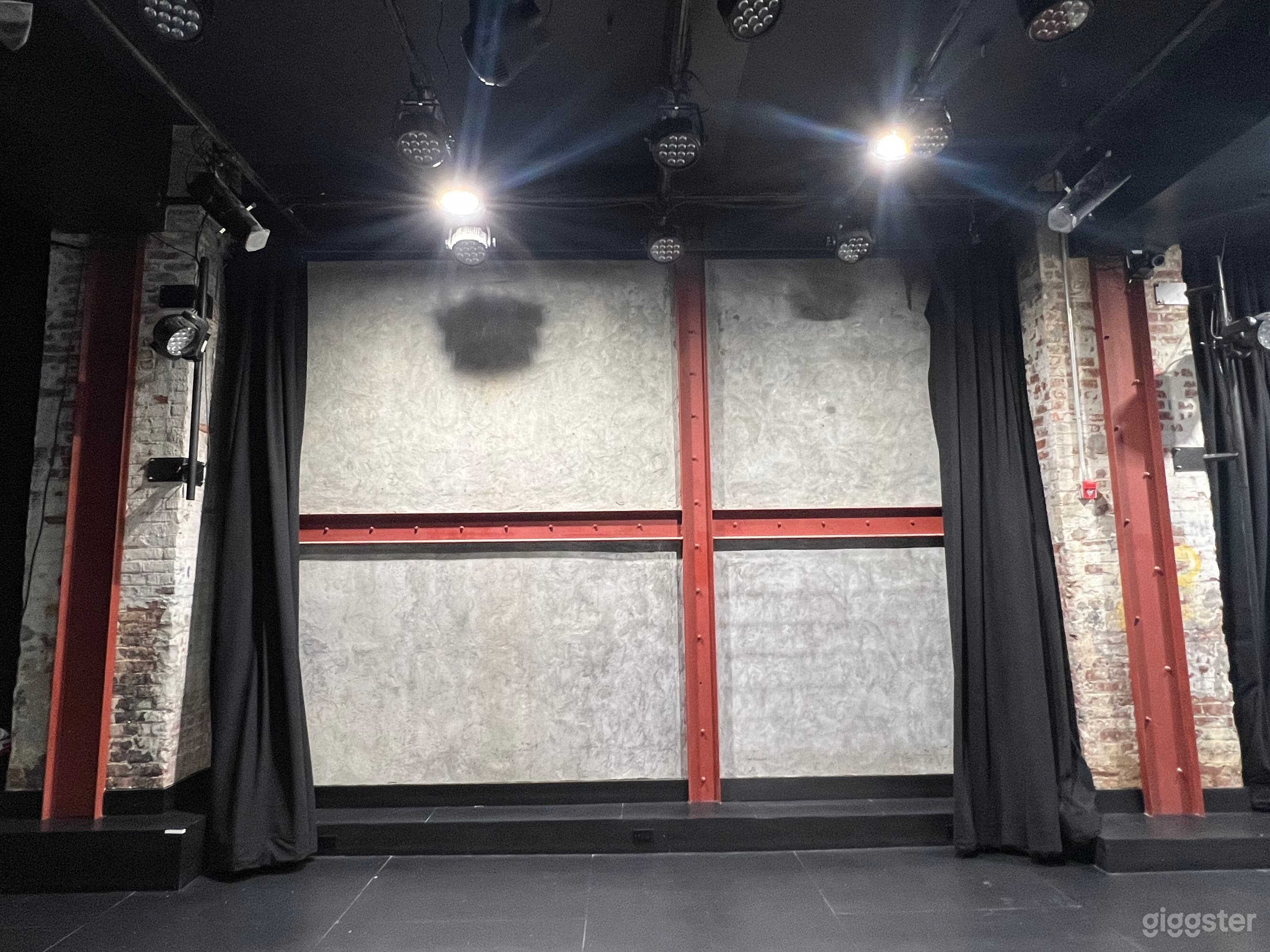 This is our Main Theater space. At 1,200 sq ft, this space is designed as flex stage. It has a 16' projector screen and a state of the light and sound system.