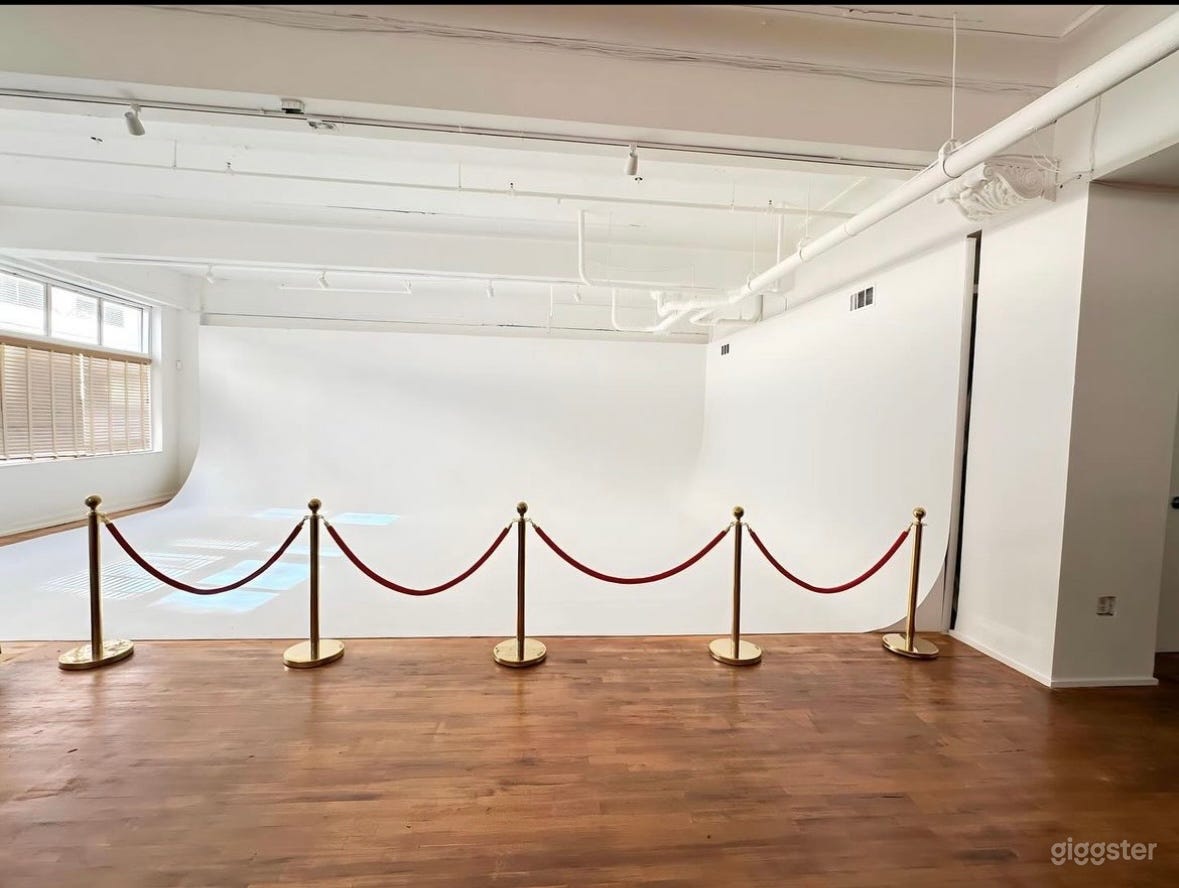 Full size Cyc Wall Feature perfect for small or large photo shoots, full production and event staging.