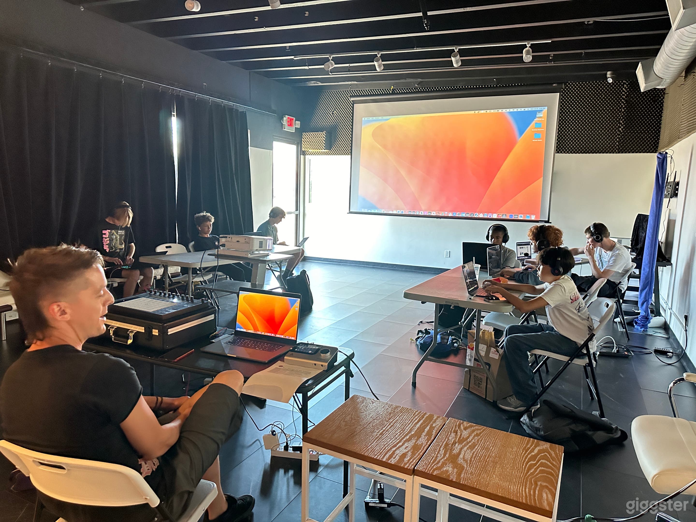 Class with Projector in Use