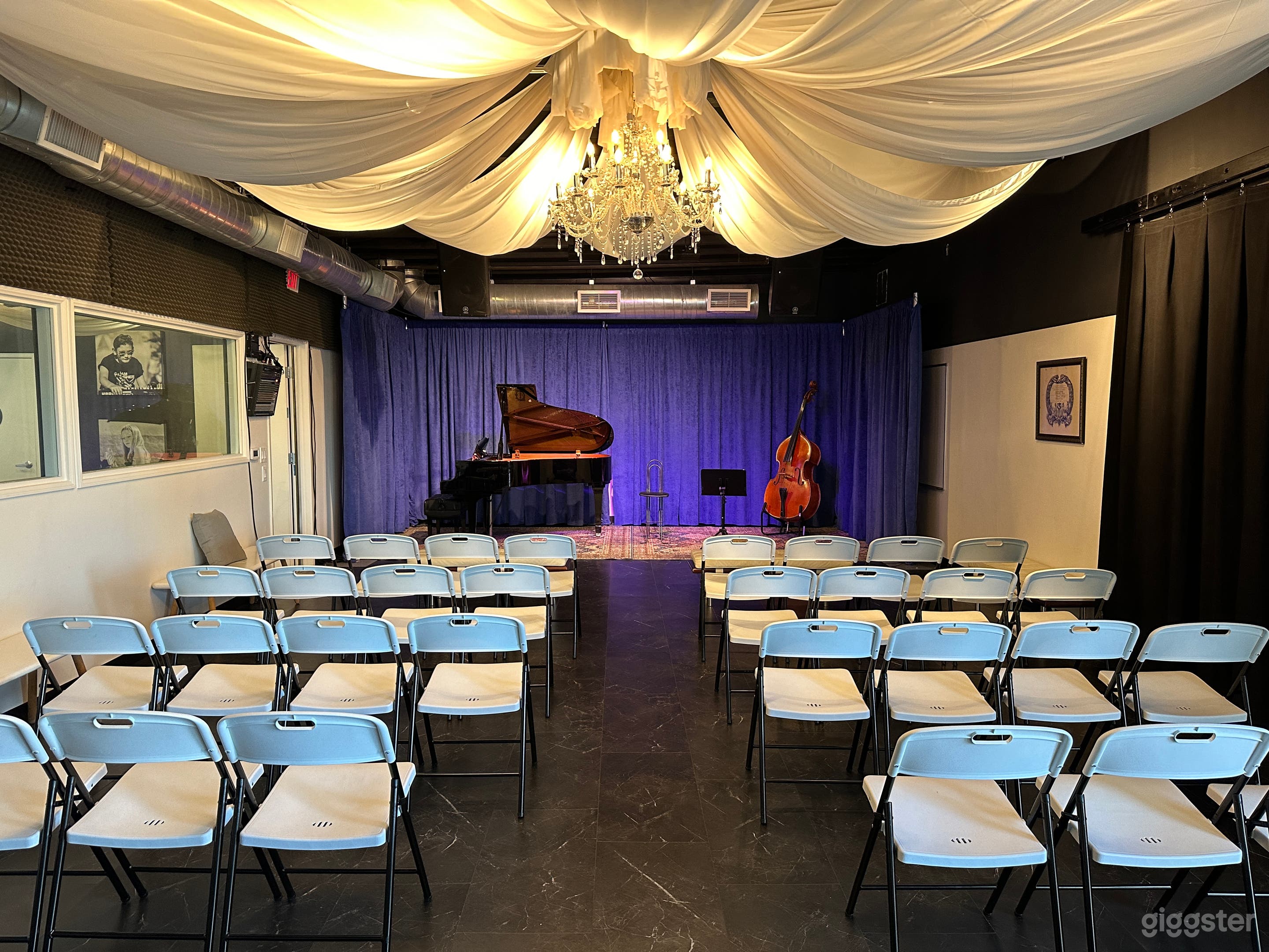 Recital Setup with Ceiling Drapes