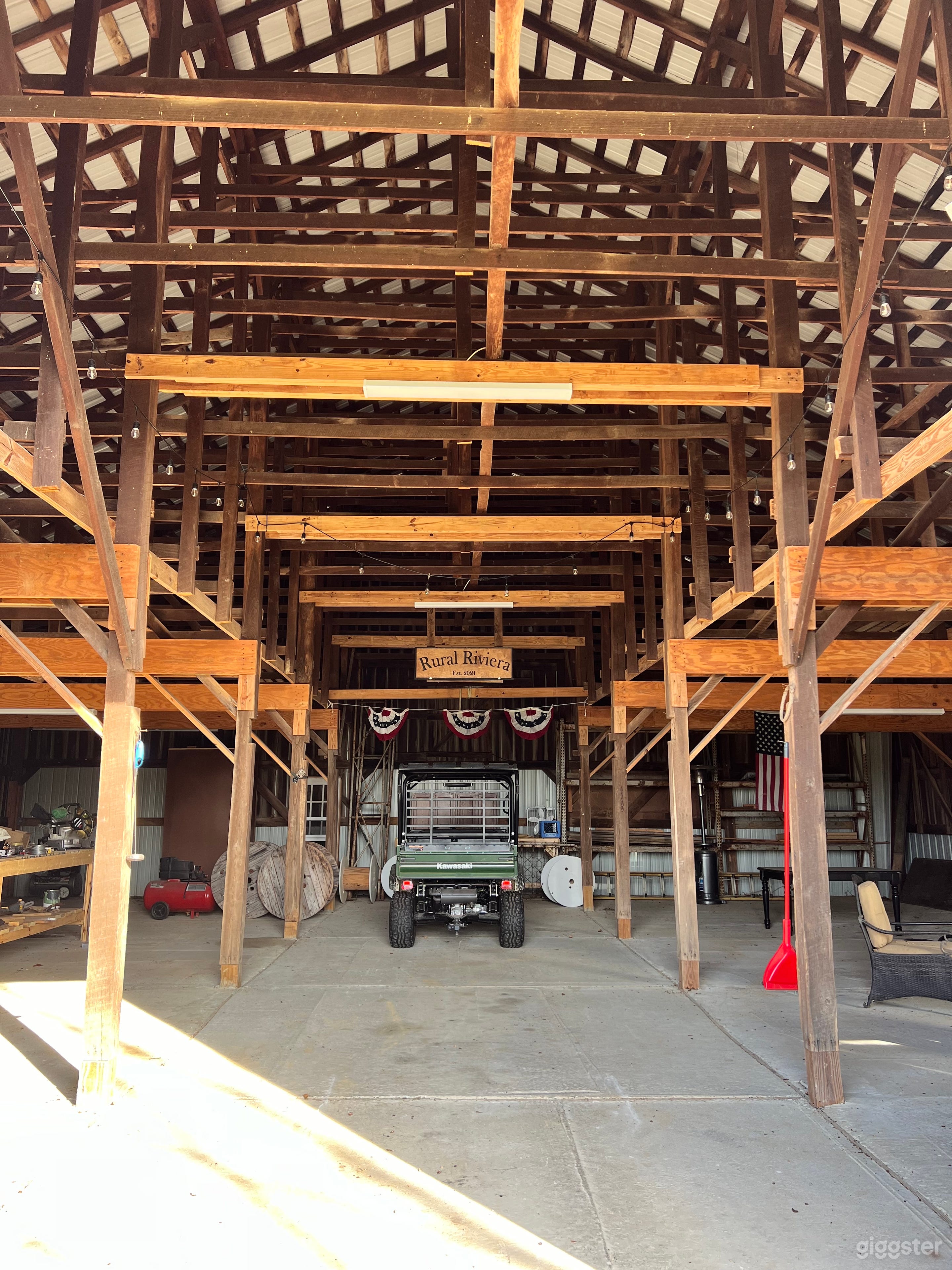 Interior of this tobacco barn takes you back to a simpler time.