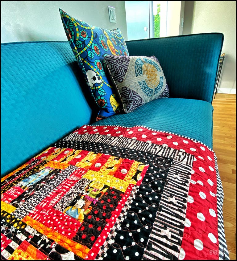  Colorful, handmade art quilt 