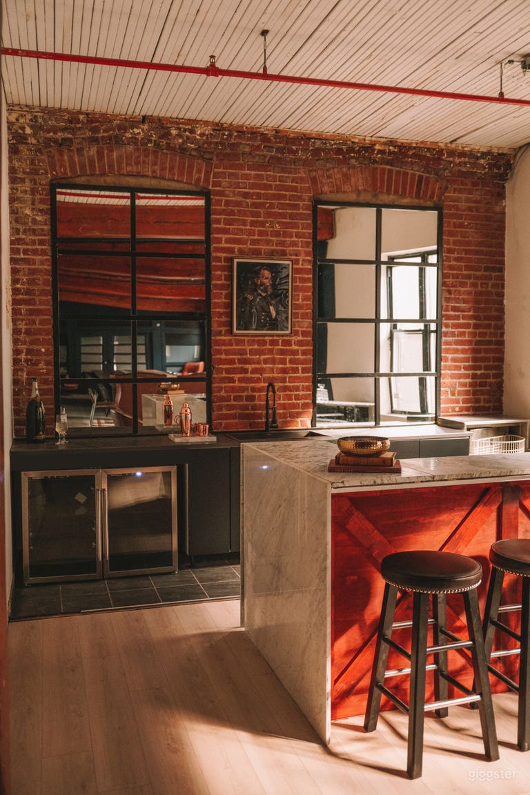  Chic brick wall private club 