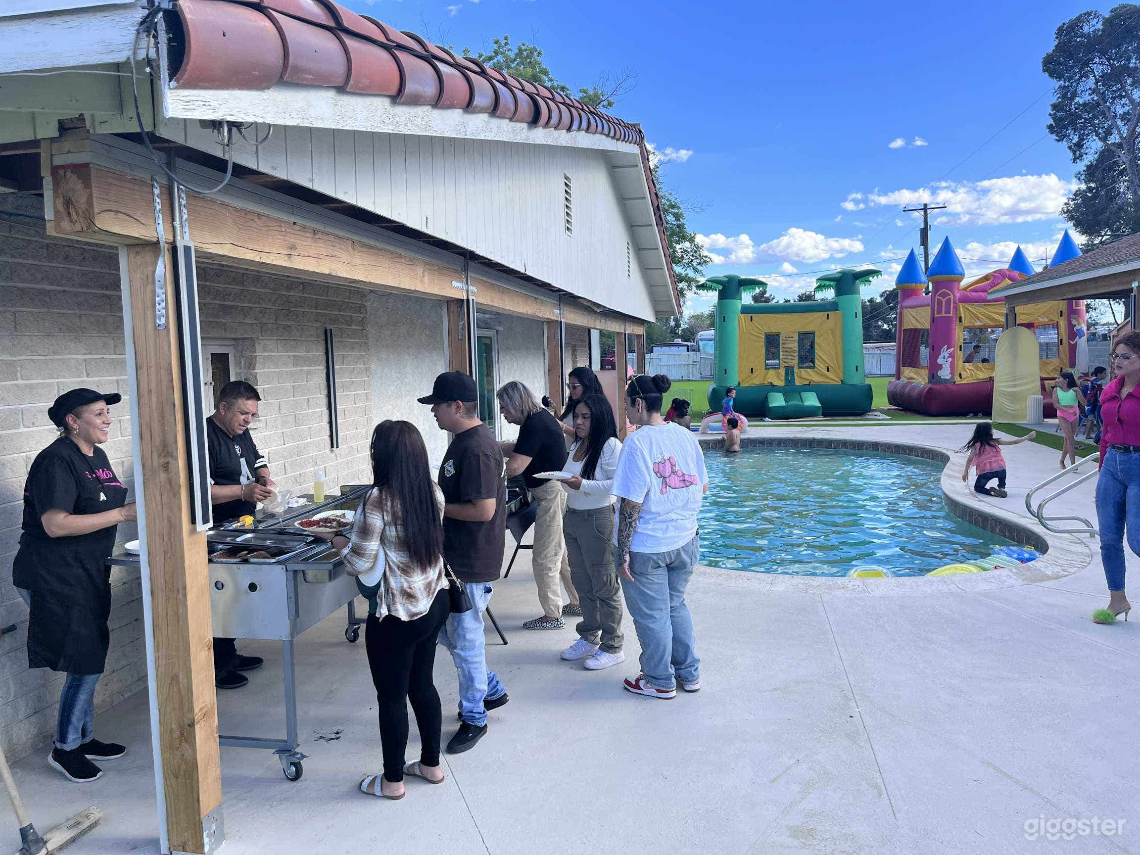 Versatile Backyard with an Outdoor Pool, Courts and  Covered Area Buyout Photo 1