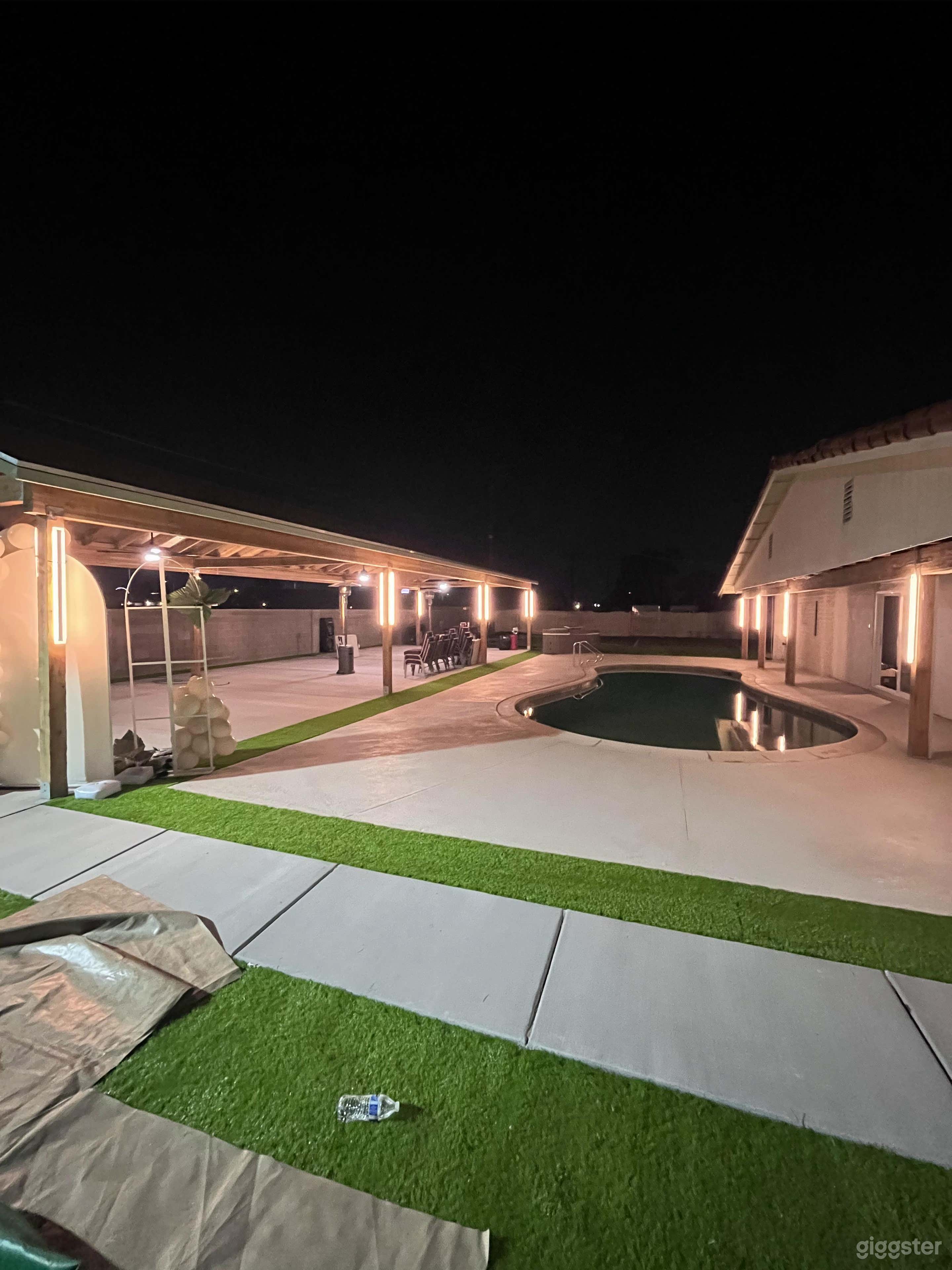 Versatile Backyard with an Outdoor Pool, Courts and  Covered Area Buyout Photo 2