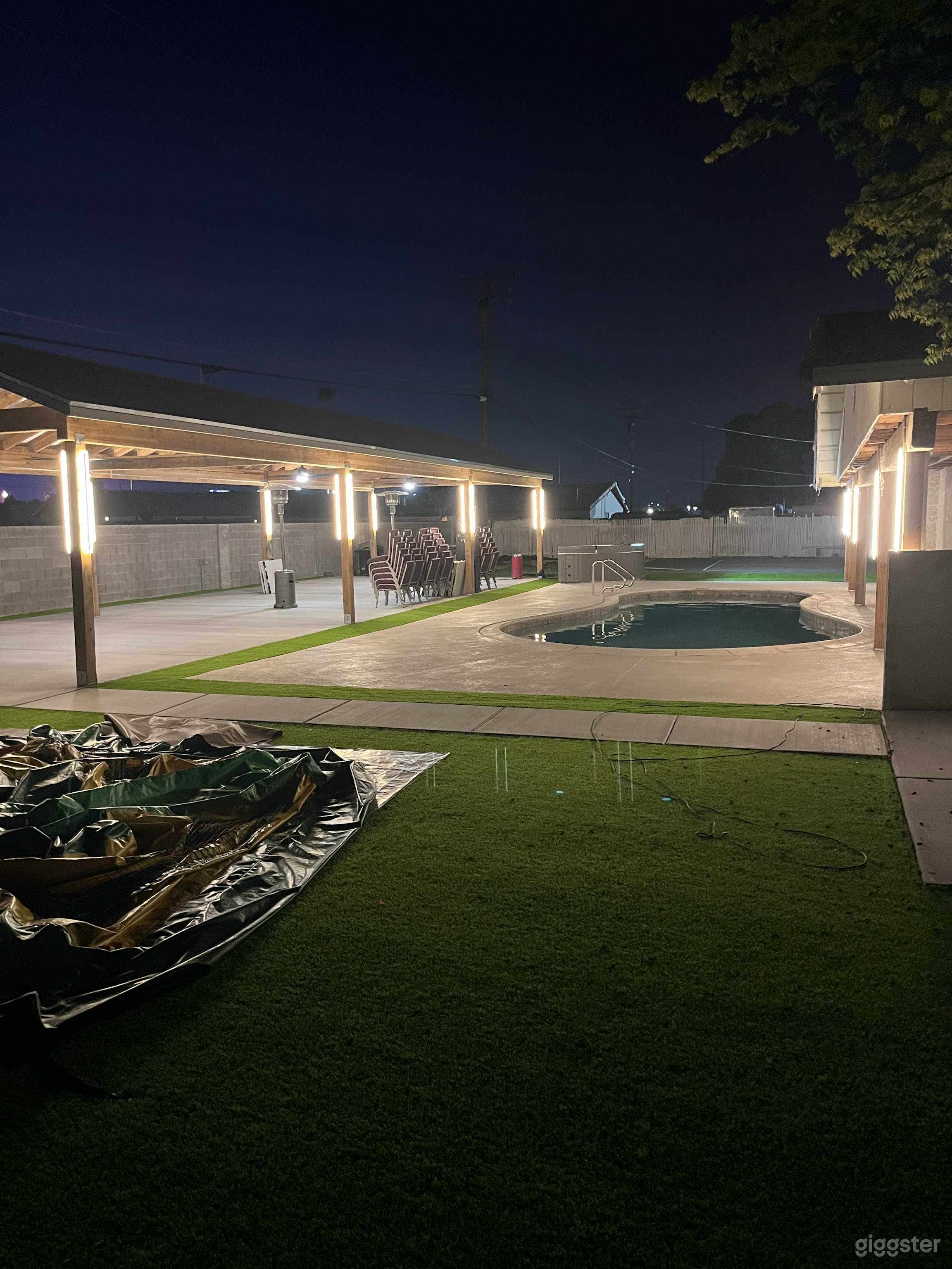 Versatile Backyard with an Outdoor Pool, Courts and  Covered Area Buyout Photo 3