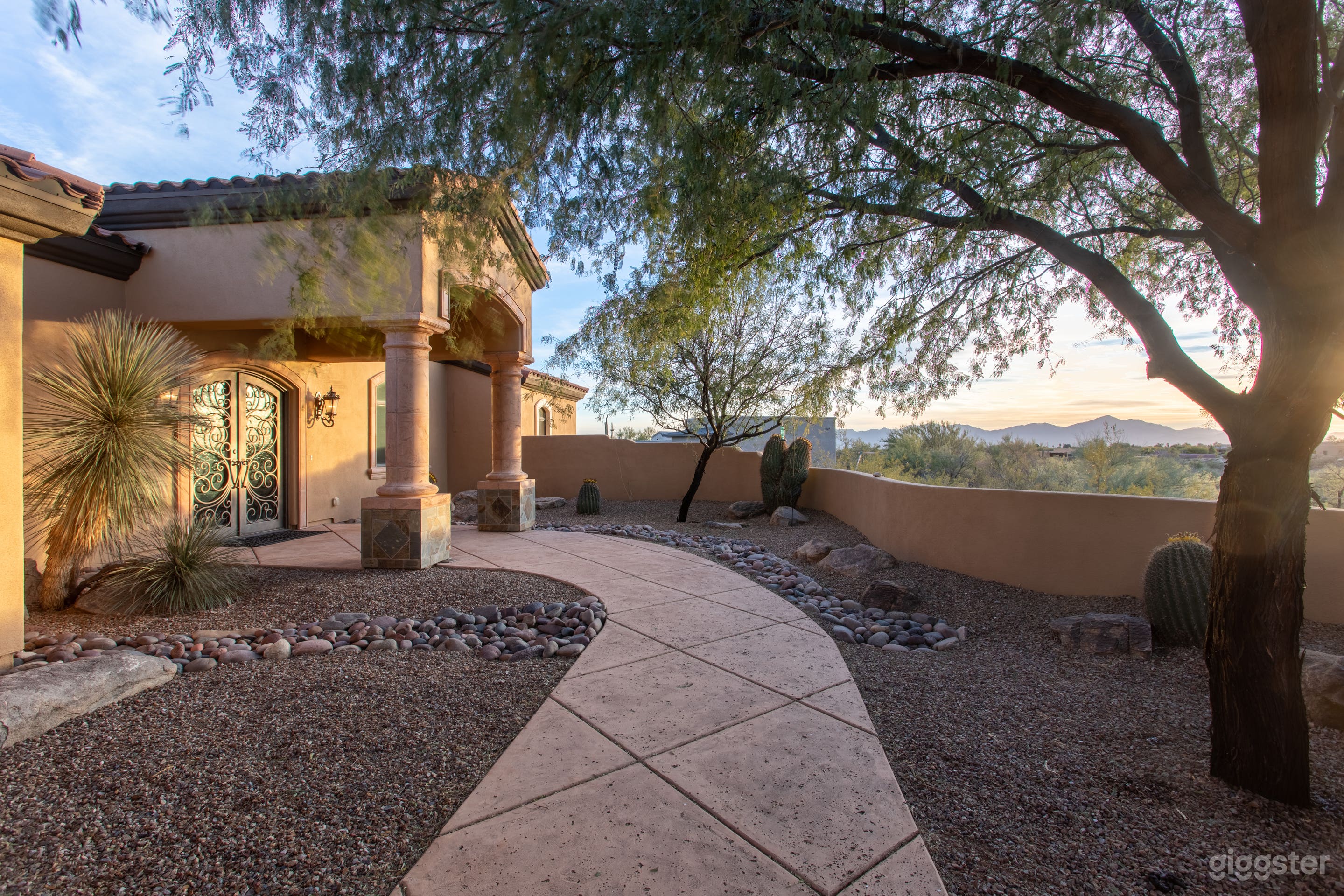 Front yard view of sunset