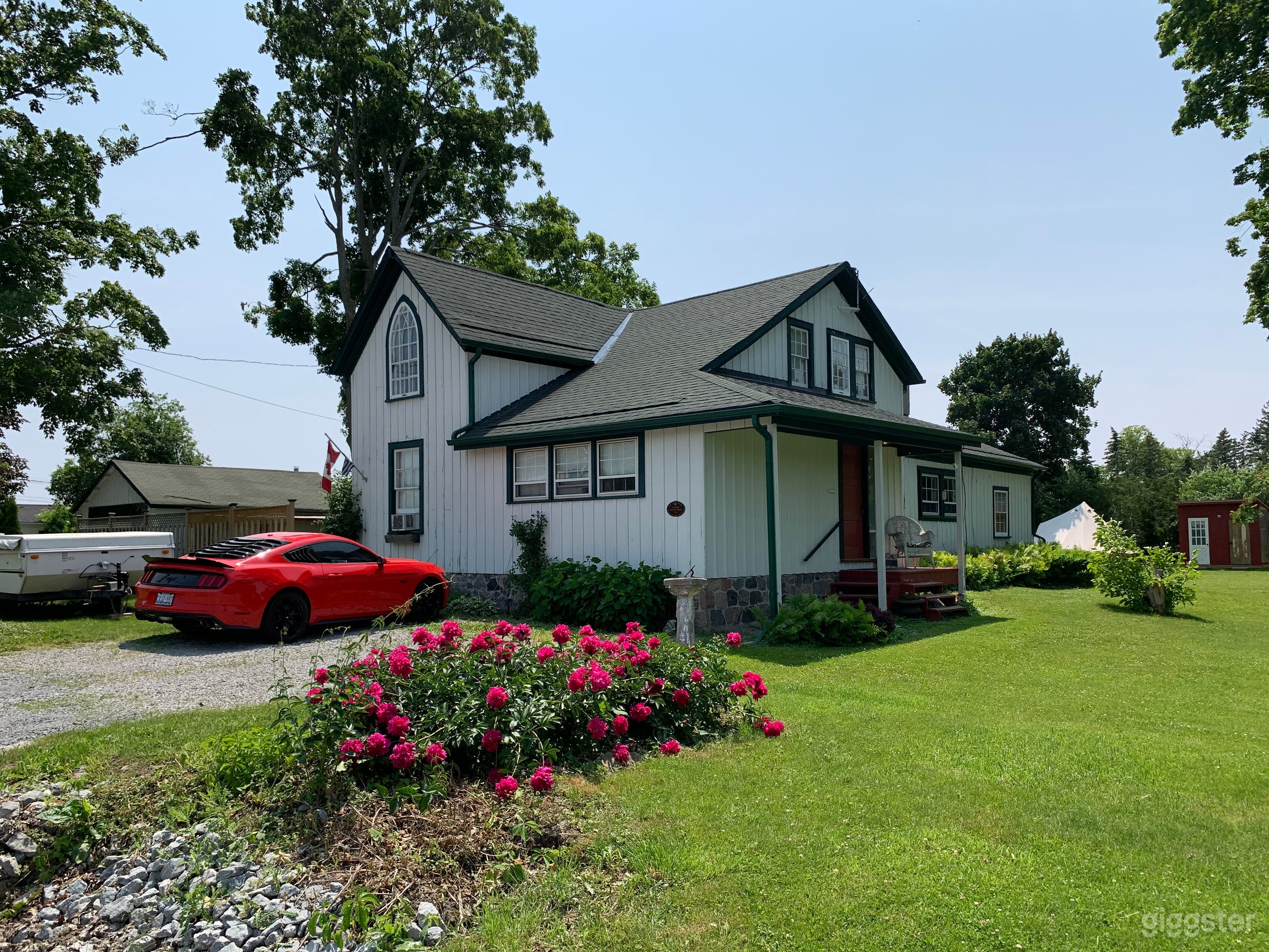 Side/front view of house. 