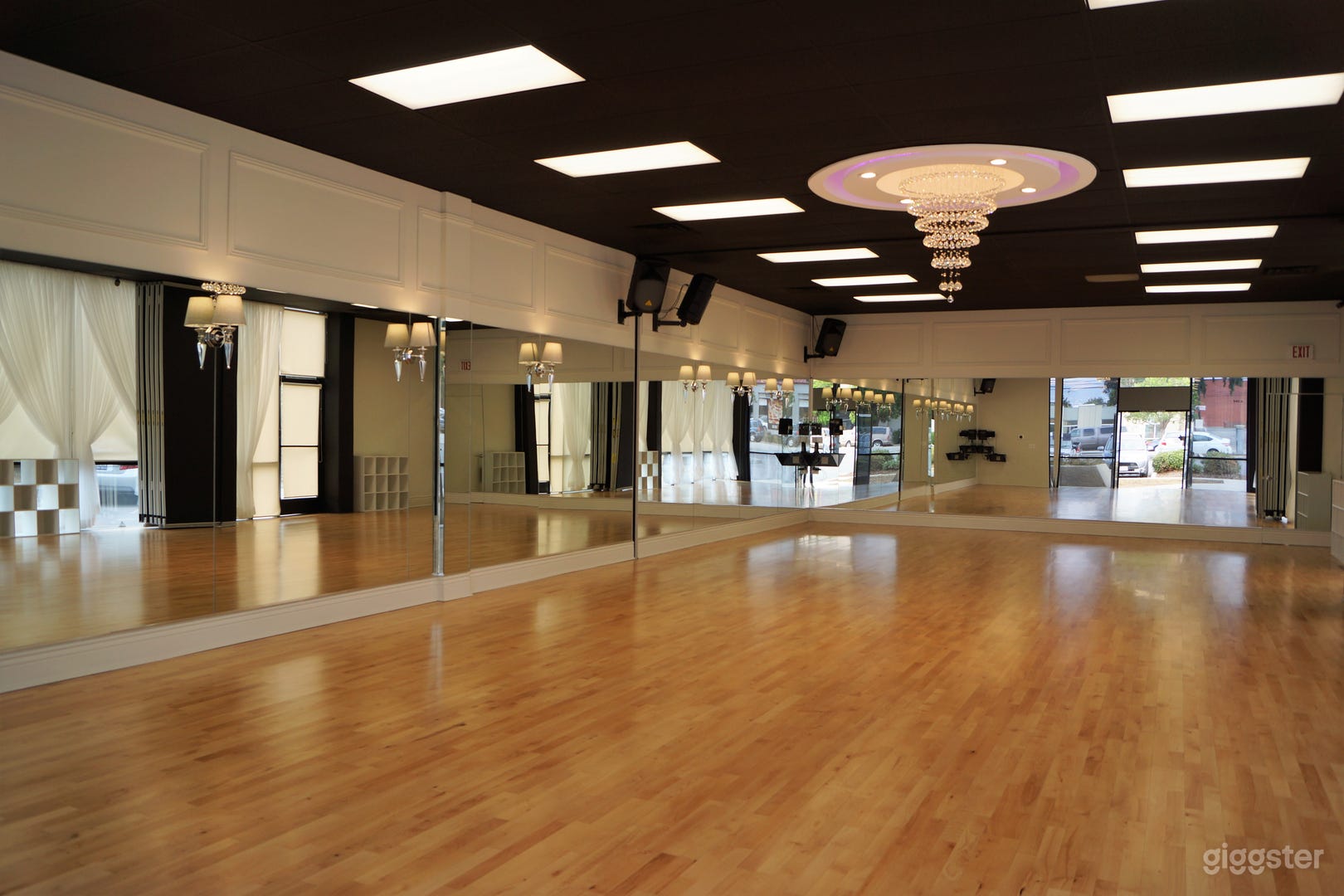 Studio #1 &amp; #2 combinded to form one large room.
(1226 sq ft.) 
24.2W x 50.9L 
10.8ft ceilings